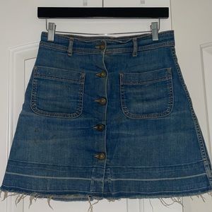 Zara premium denim collection denim skirt with buttons